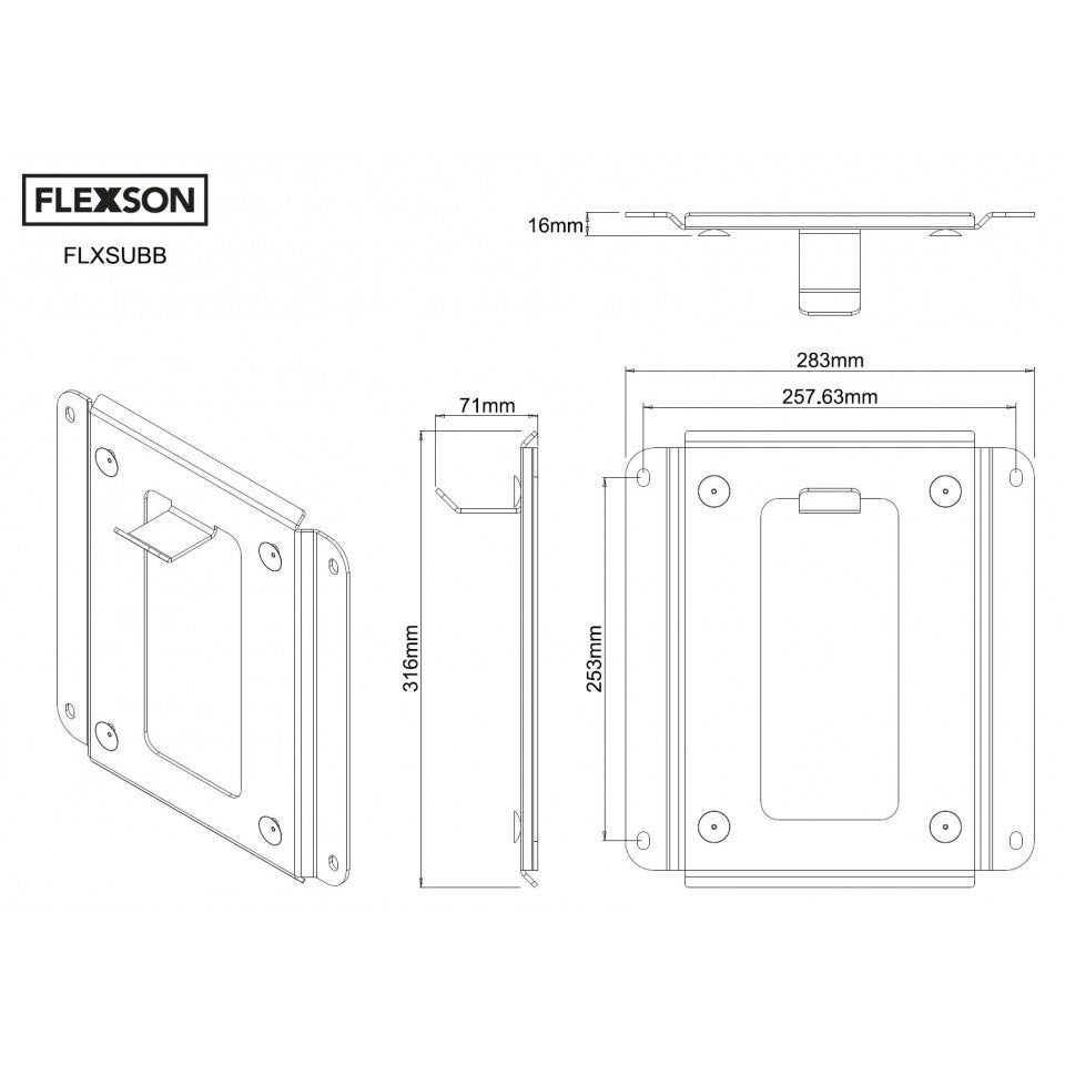 Flexson Wall Mount for Sonos SUB black