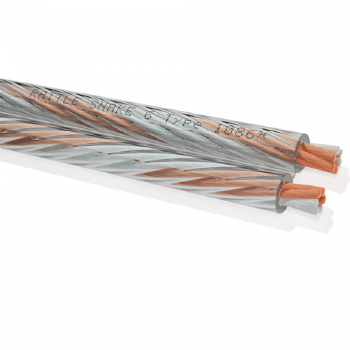 Oehlbach RattleSnake 6 LS-Cable 2x6mm transparent 1m Cut from Spool Speaker Cable without Connectors
