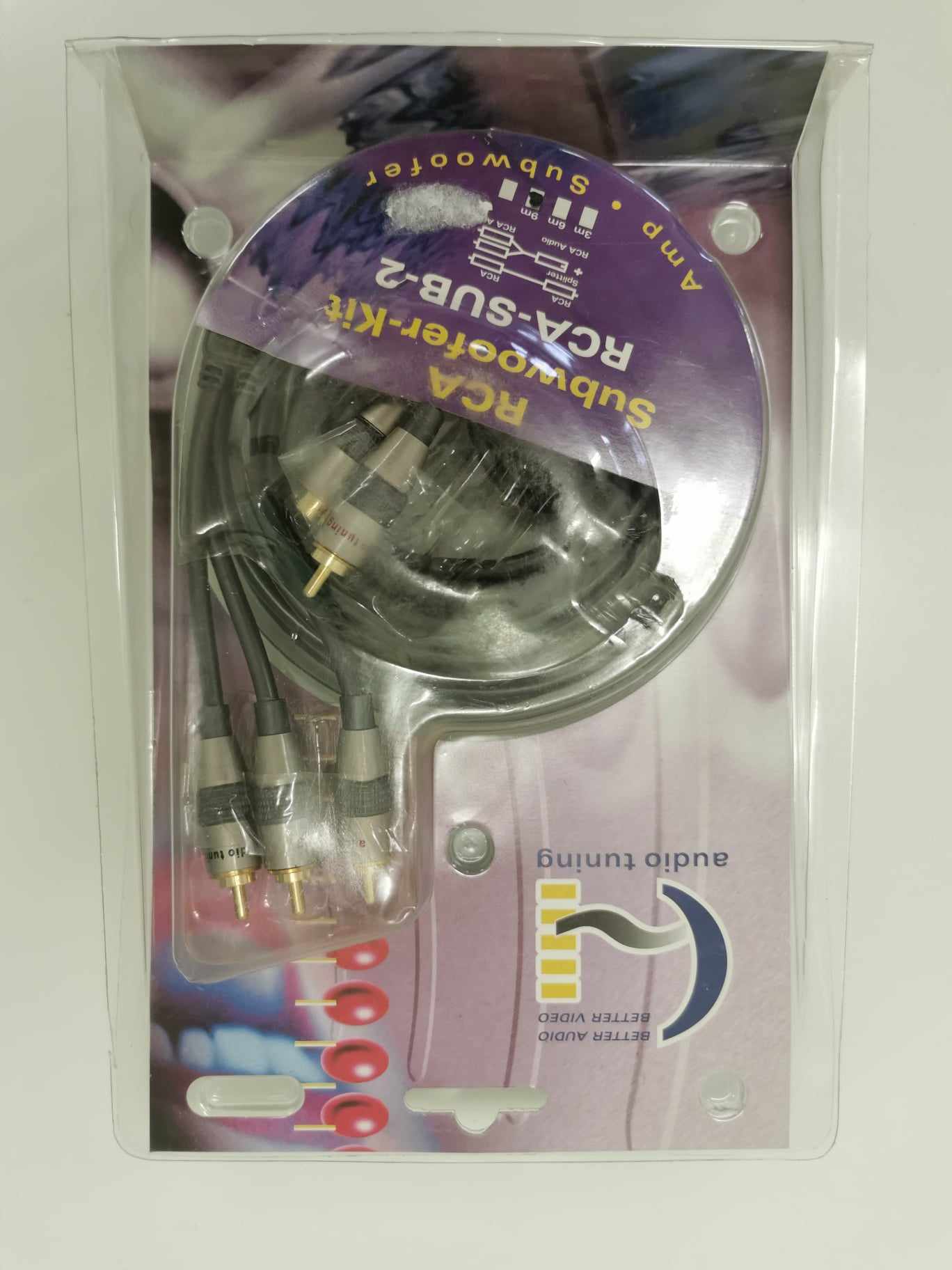 Audio Tuning RCA Subwoofer-Kit RCA-SUB-2 Subwoofer Cable 9m
