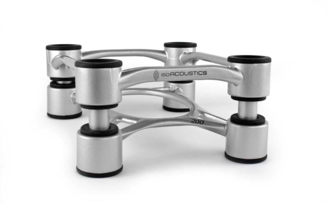 IsoAcoustics Aperta 200 (Like New) Speaker isolation stands silver pair