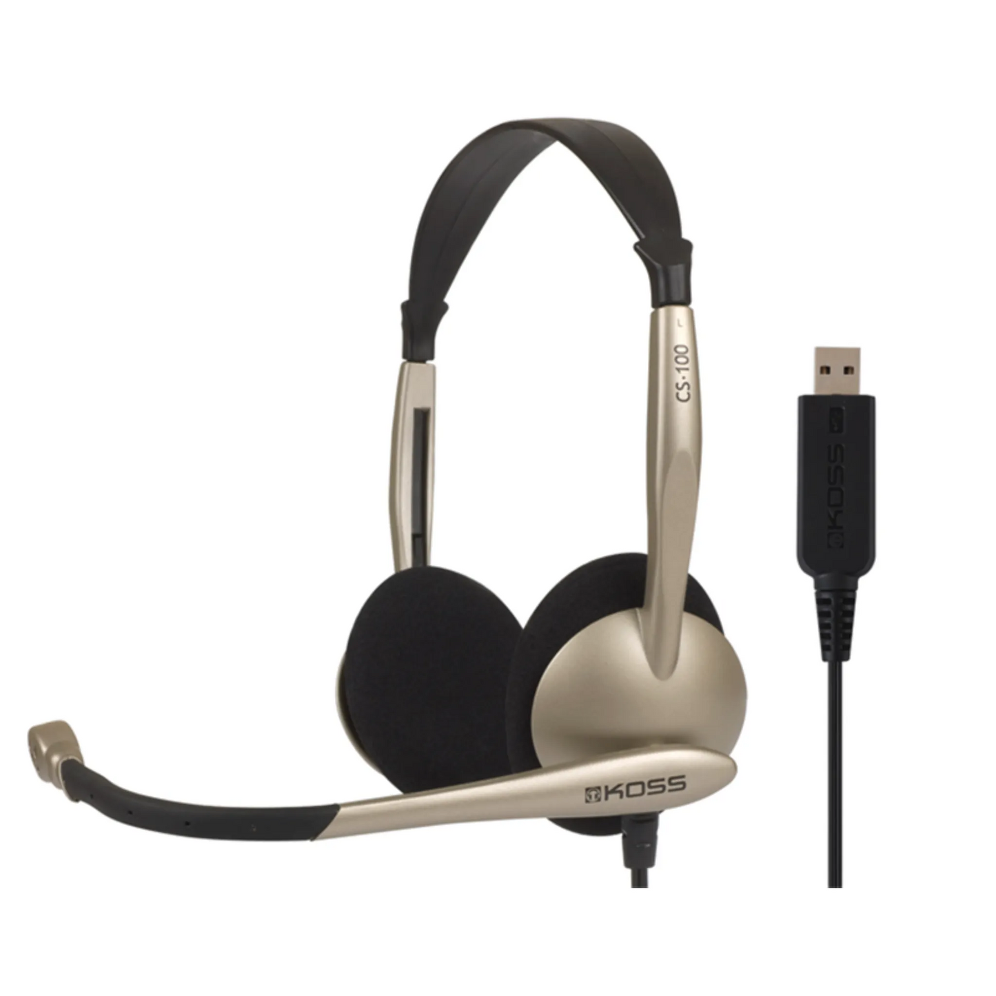 KOSS CS100 USB Wired on-ear headphones with microphone