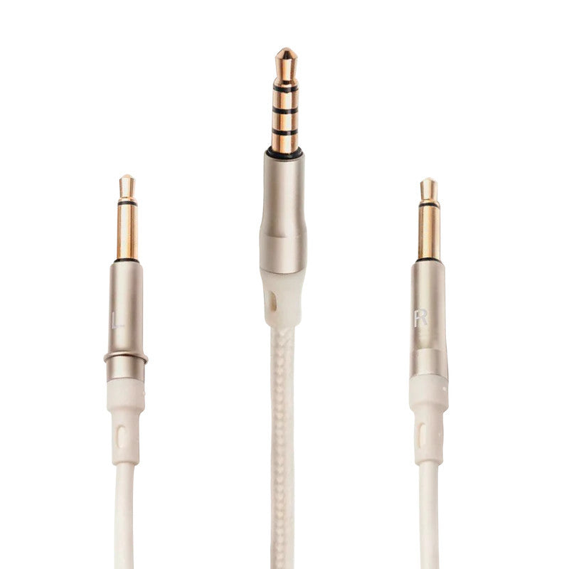 MEZE AUDIO mono 3.5 mm to 3.5 mm 1.2 m White/Silver standard cable with mic and remote