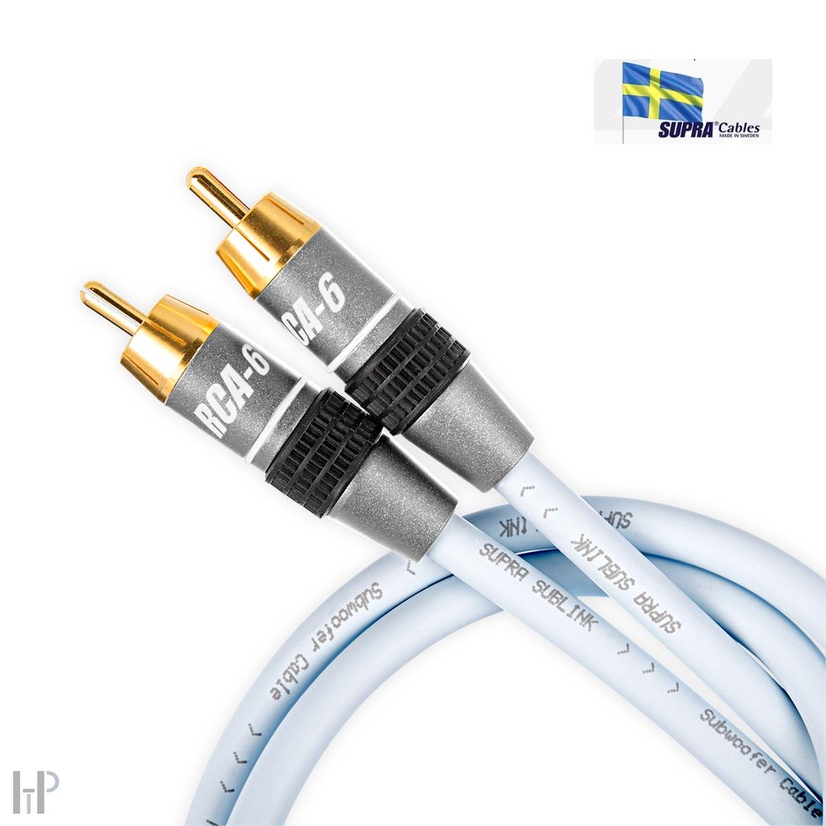 SUPRA SUBlink 1RCA - 1RCA BLUE 2m subwoofer audio cable