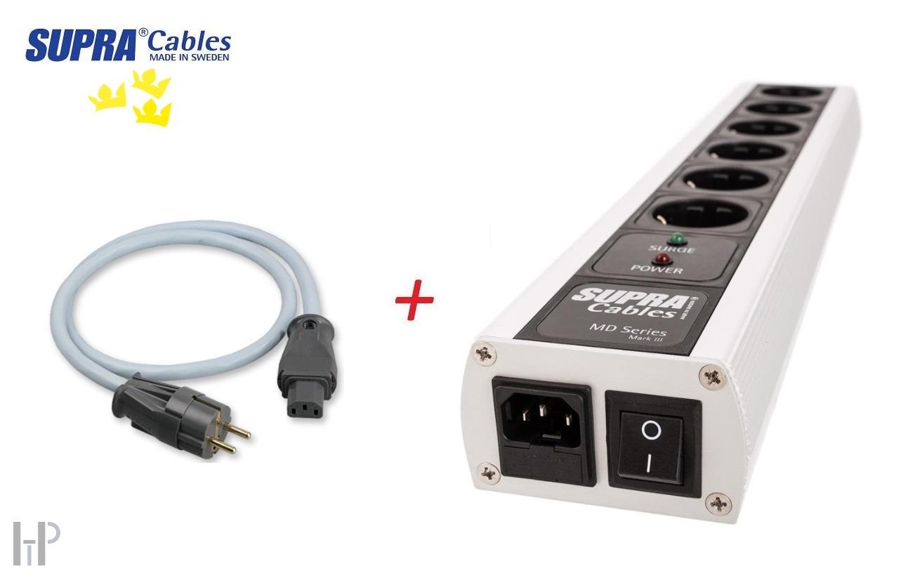 SUPRA MAINS BLOCK MD06-EU/SP SWITCH + SUPRA LoRad 2.5 CS-EU 1,0m