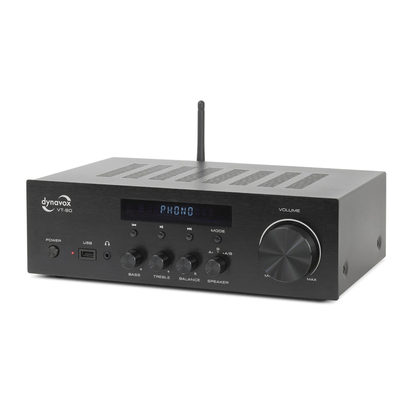 Dynavox VT-90 Stereo Compact Amplifier with Phono Input and BT Black