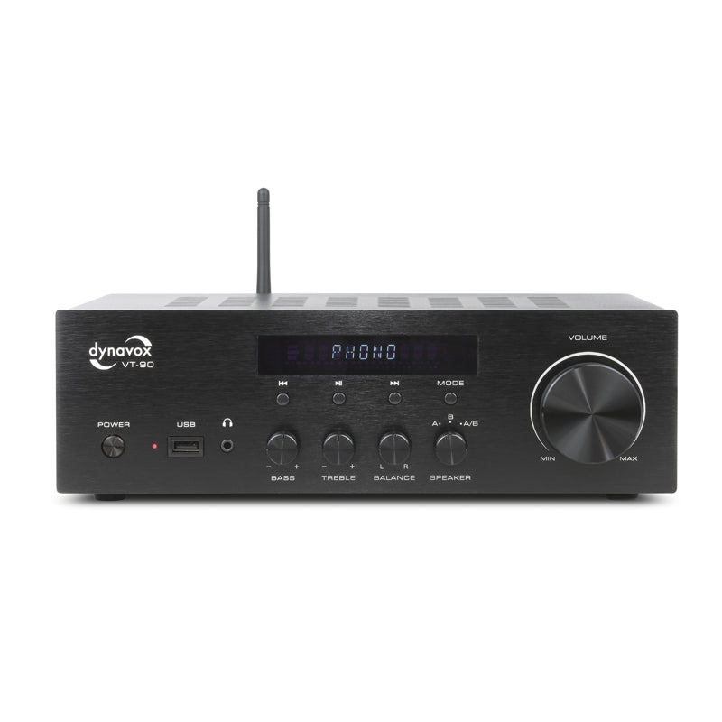 Dynavox VT-90 Stereo Compact Amplifier with Phono Input and BT Black