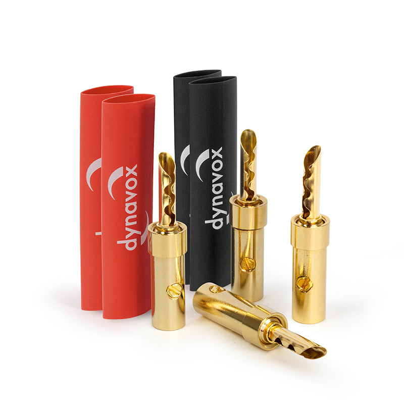 Dynavox Perfect Sound Banana Hollow Plug Set of 4 incl. Heat Shrink Tubing