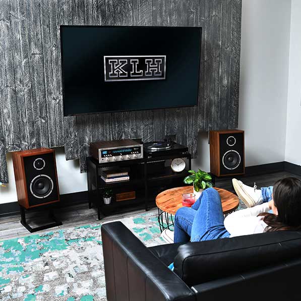 KLH Model Three Bookshelf Speakers English Walnut (1 Pair)