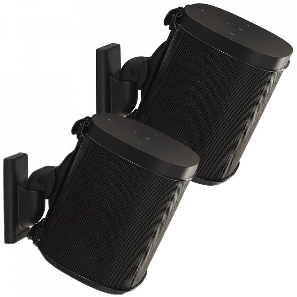 Sanus WSWM22-B2 Wireless Speaker Swivel and Tilt Wall Mounts designed for Sonos ONE, Sonos One SL, Play:1, and Play:3