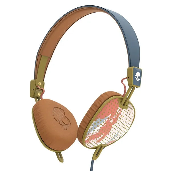 Skullcandy Knockout On-Ear Headphones W/Mic 2 Teal/Coral/Gold