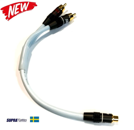SUPRA Y-LINK 1RCA-2RCA F-M BLUE 25CM Cable