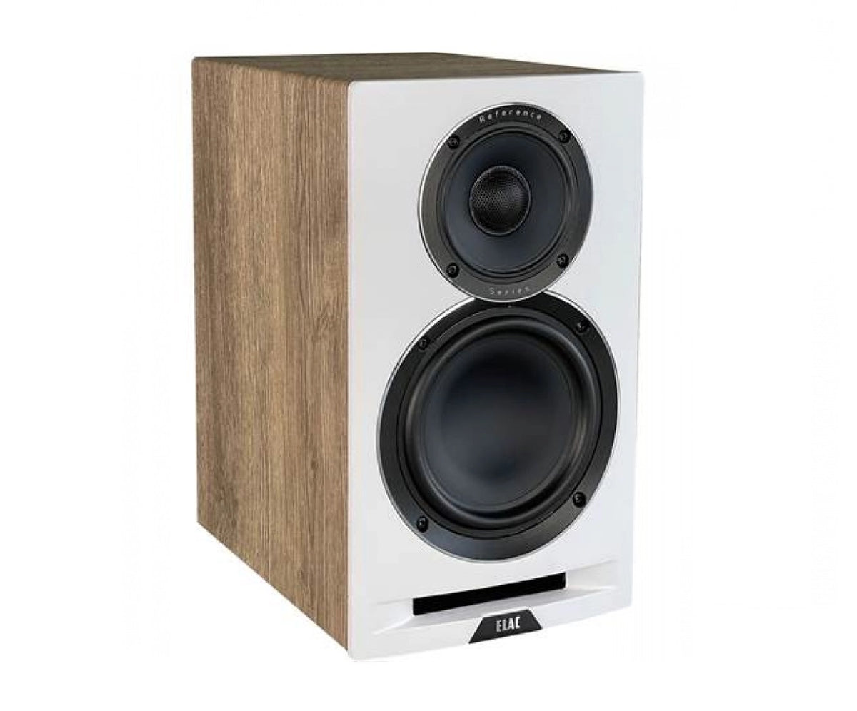 Elac Uni-Fi Reference UBR62 Bookshelf Speakers (1 Pair) - Satin White, Oak Sides