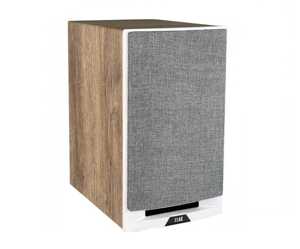 Elac Uni-Fi Reference UBR62 Bookshelf Speakers (1 Pair) - Satin White, Oak Sides