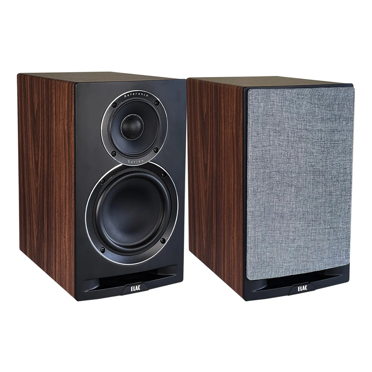 Elac Uni-Fi Reference UBR62 Bookshelf Speakers (1 Pair) - Satin Black, Walnut Sides