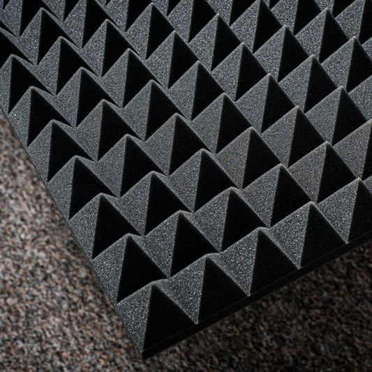 MUSIC1ST Acoustic Foam Absorber 7cm Pyramid Panel, dark grey, various sizes