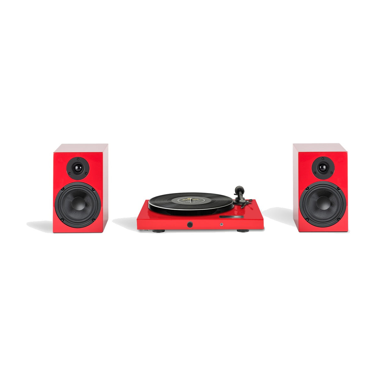 Pro-Ject Juke Box E1 HiFi Set Turntable System with Speaker Box 5 E High Gloss Red