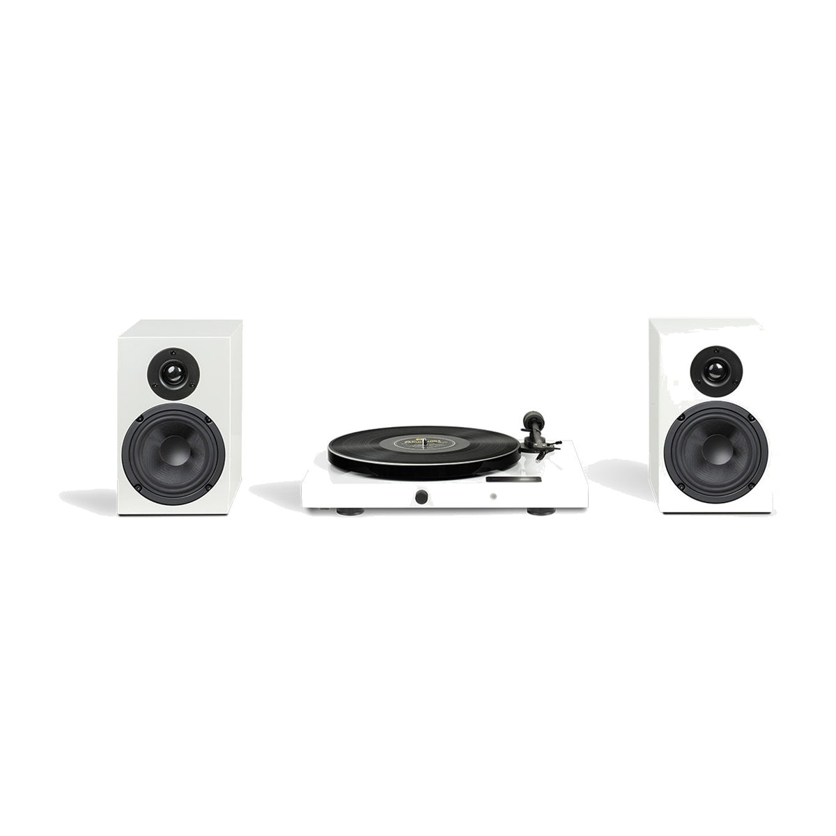 Pro-Ject Juke Box E1 HiFi Set Turntable System with Speaker Box 5 E High Gloss White
