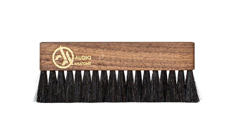 Audio Anatomy Walnut Wood Goat Hair Vinyl Cleaning Brush - Natural