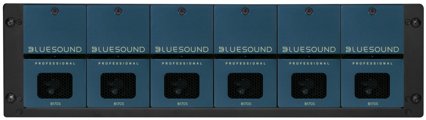 Streamovací sieťový audio zosilňovač Bluesound Pro B170S pre montáž do racku