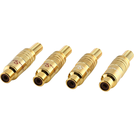 Oehlbach CJK 51 CC, RCA female, Gold Cinch coupling Connector 4 pieces