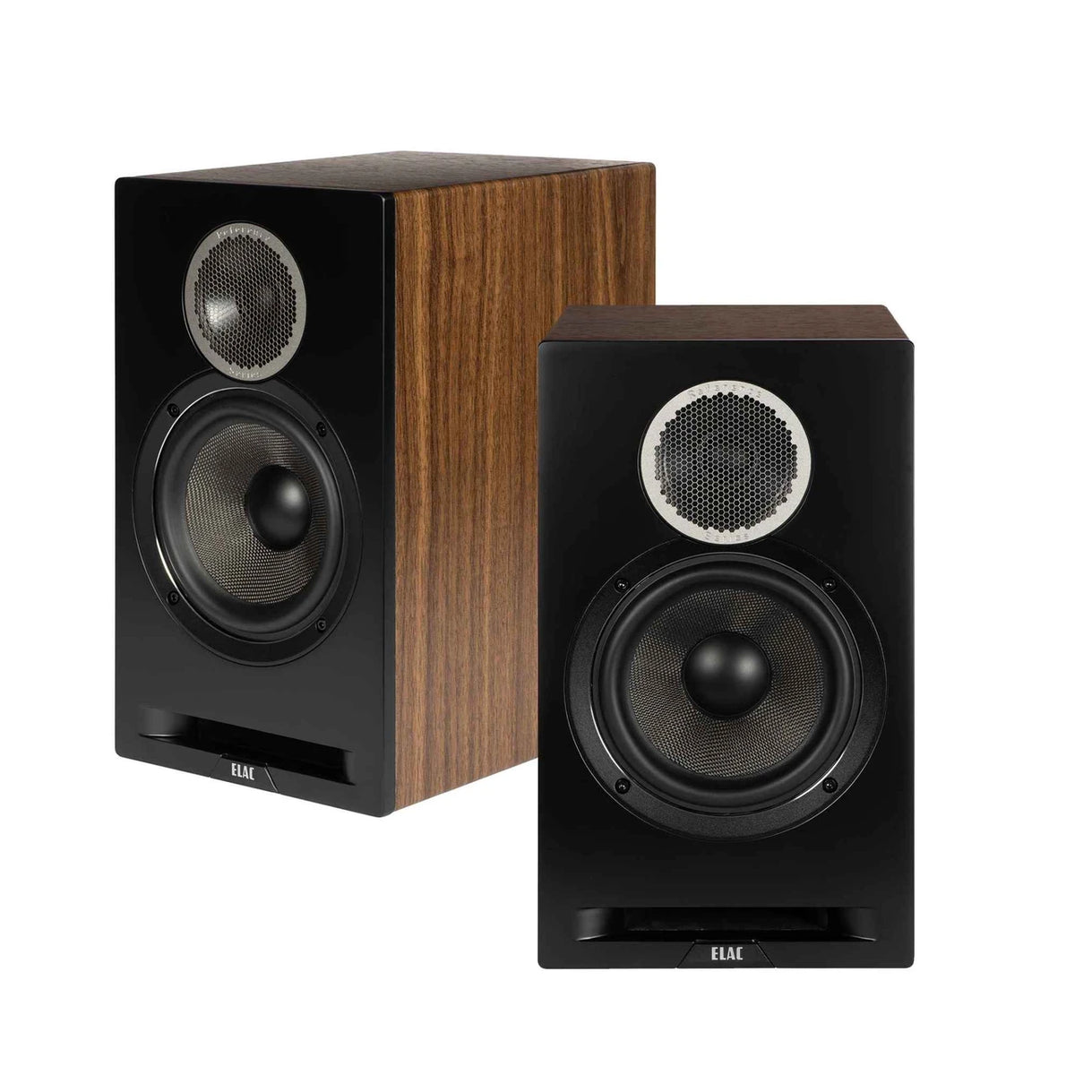 Elac Debut Reference DBR62 Bookshelf Speakers (1 Pair) - Black Baffle, Walnut Cabinet