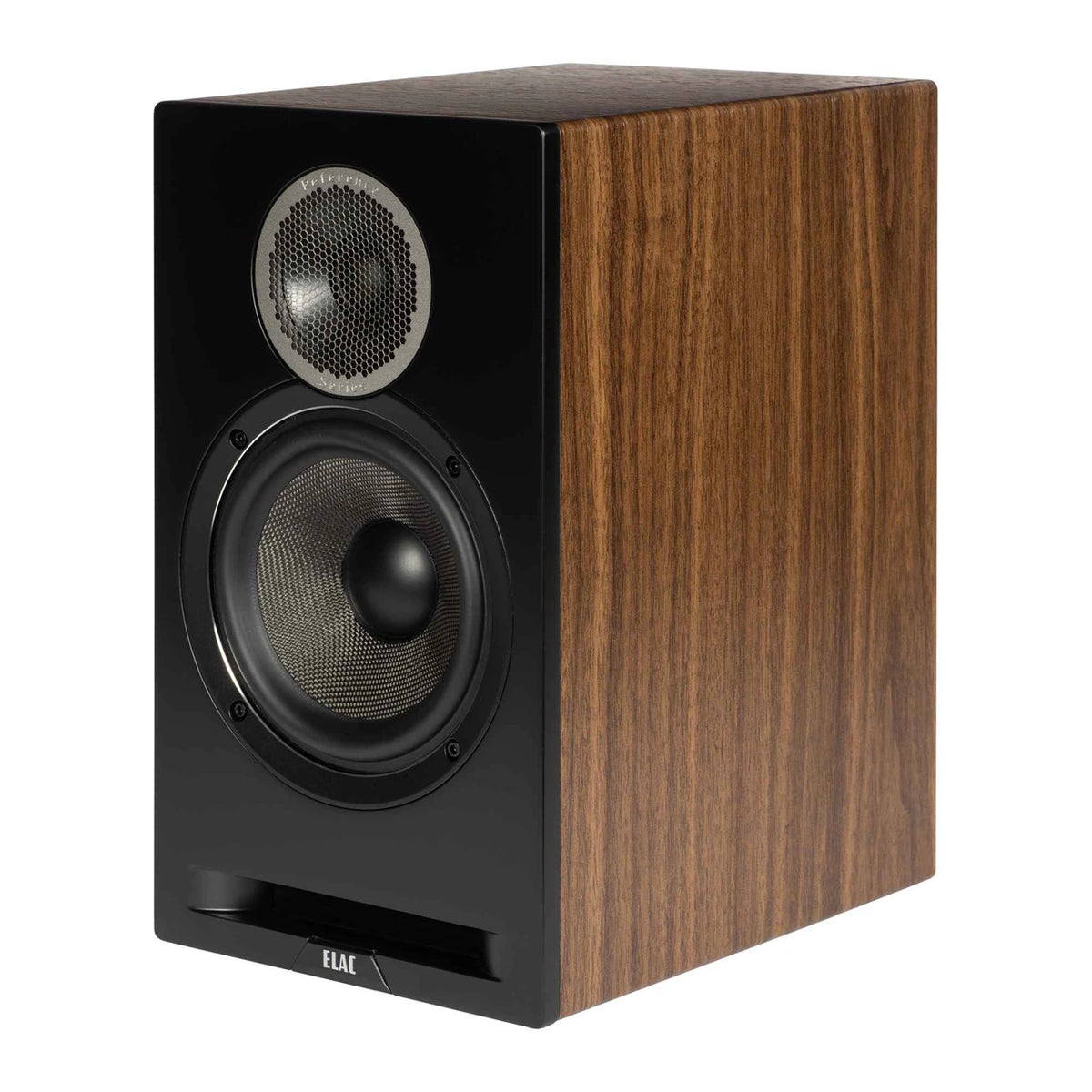 Elac Debut Reference DBR62 Bookshelf Speakers (1 Pair) - Black Baffle, Walnut Cabinet
