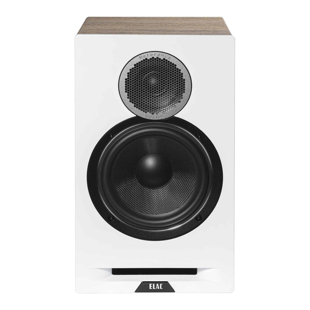 Elac Debut Reference DBR62 Bookshelf Speakers (1 Pair) - White Baffle, Oak Cabinet