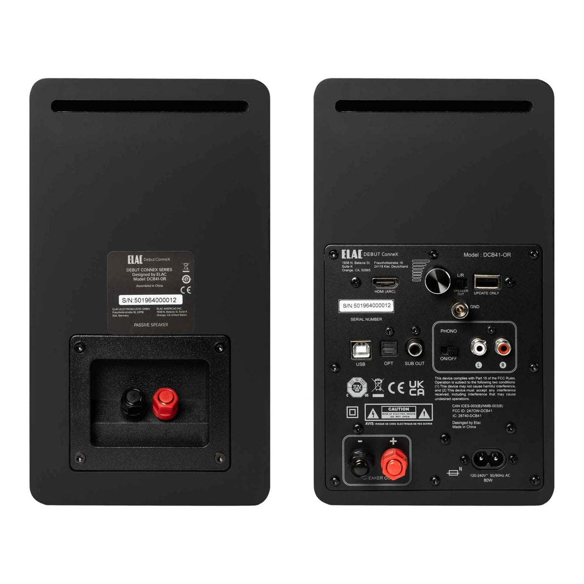 Elac Debut ConneX DCB41 Powered Speakers (1 Pair) - Orange
