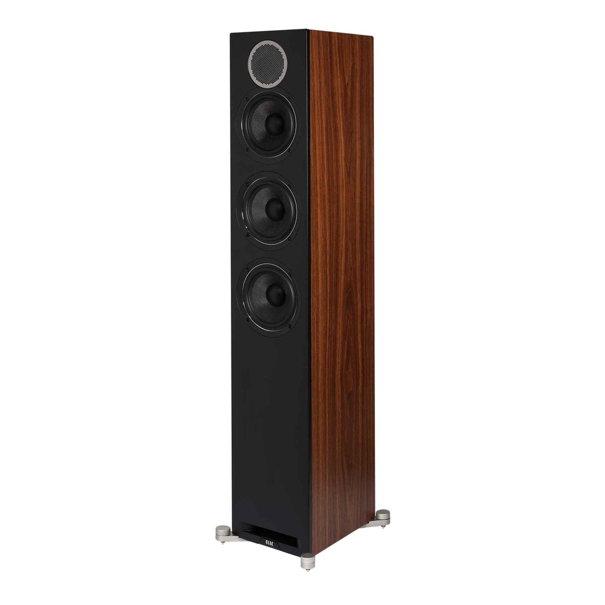 Elac Debut Reference DFR52 Floorstanding Speakers (1 Pair) - Black Baffle, Walnut Cabinet