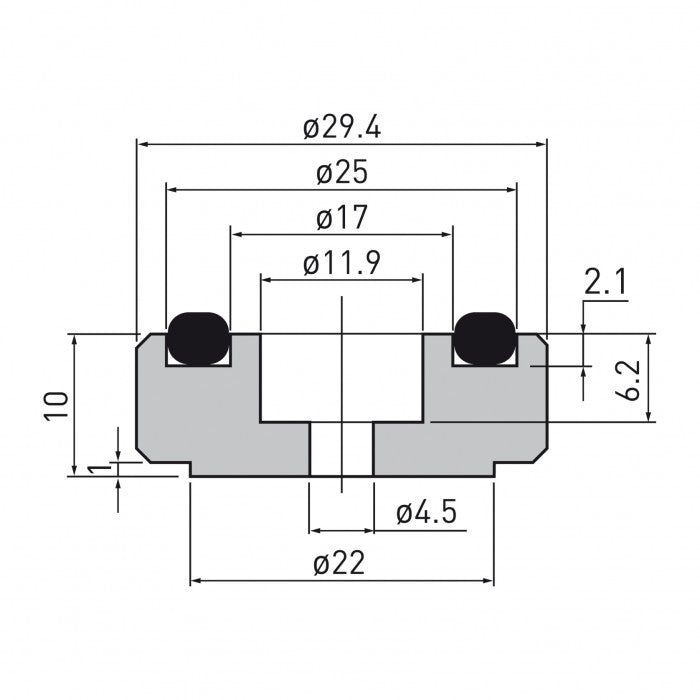 Dynavox Aluminium Equipment Feet Midi Set of 4 Black