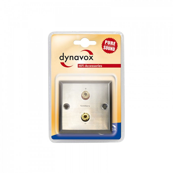 Dynavox Speaker Wall Plate Stainless Steel 2 Banana Sockets