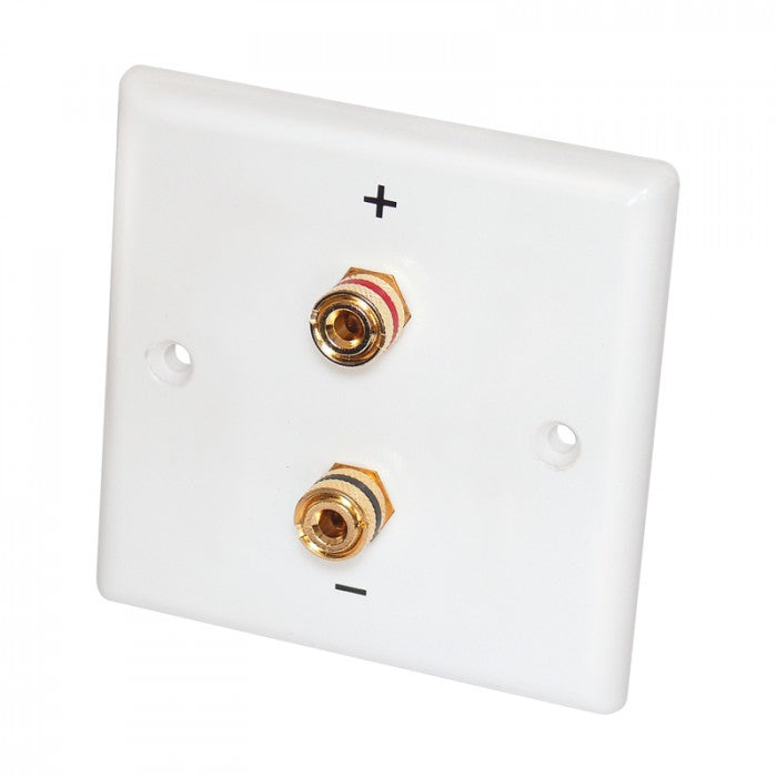Dynavox Speaker Wall Plate Plastic 2 Banana Sockets White
