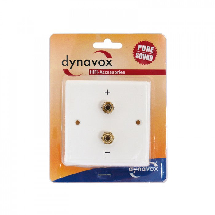 Dynavox Speaker Wall Plate Plastic 2 Banana Sockets White
