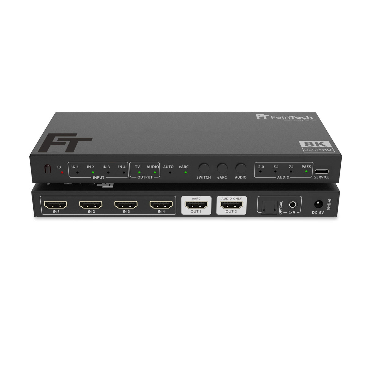 FeinTech SW411 (Like New) HDMI 2.1 Switch 4 In 1 Out with HDMI Audio Extractor