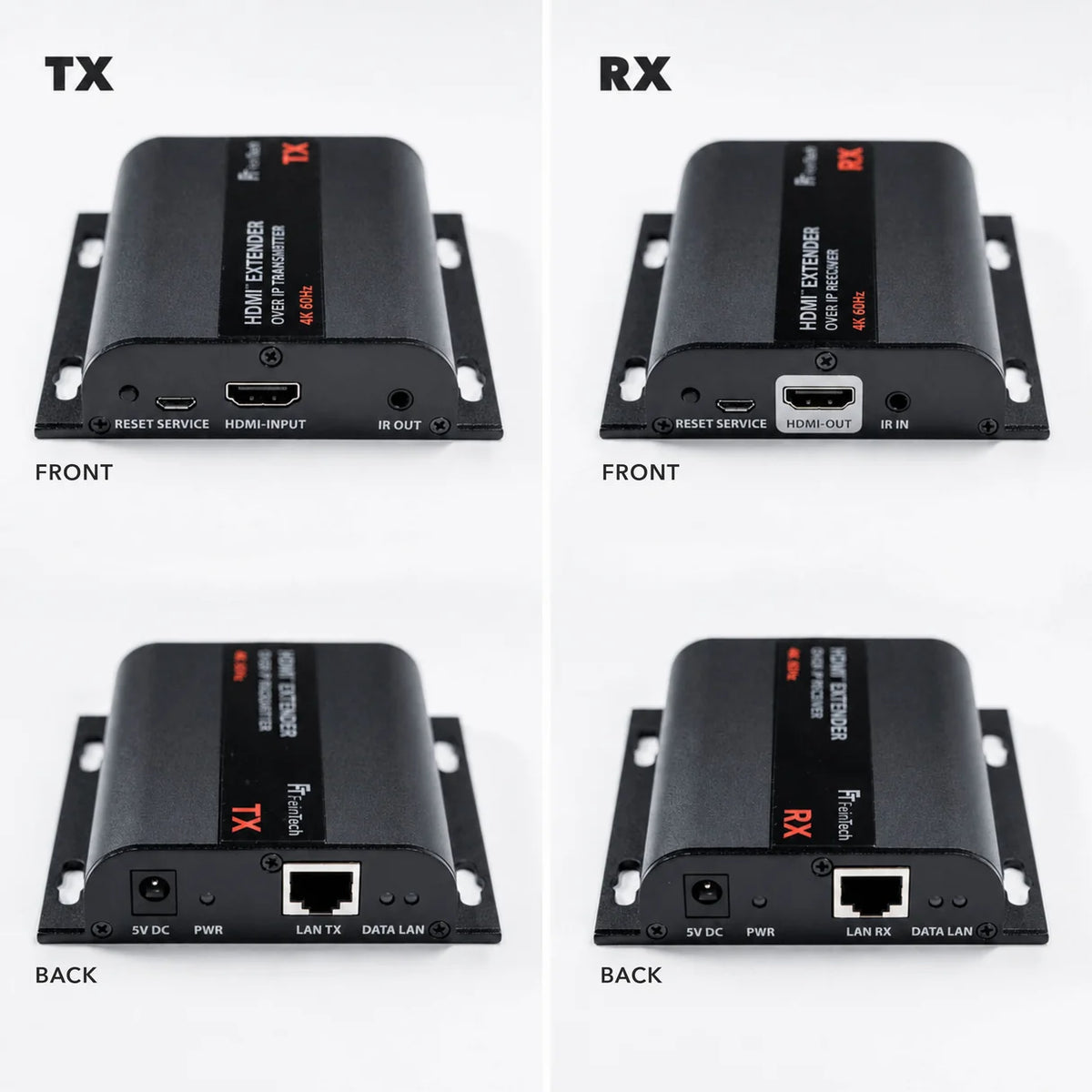 FeinTech HX530 HDMI over IP Extender Set | 4K 60Hz | IR | 120m