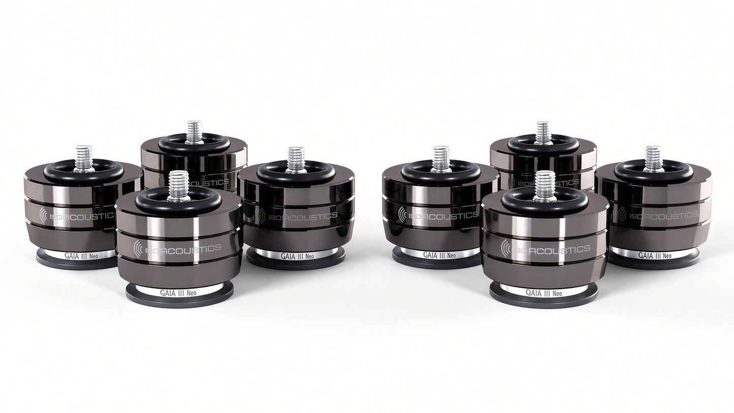 IsoAcoustics GAIA III Neo dark chrome speaker isolation feets (2 Sets = 8 pcs)