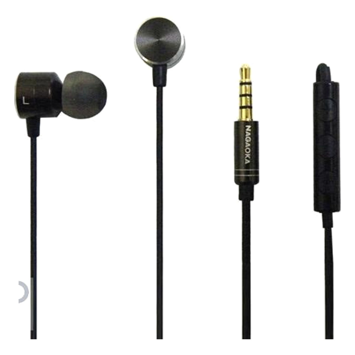 Nagaoka P908M Hi-Res In-Ear Headphones with Microphone Space Gray