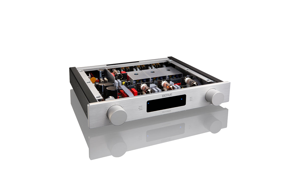 Octave Phono Module Tube Phono Preamplifier with IN 4, IN 6, OUT 3 and Remote Control Silver