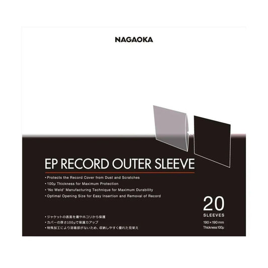 Nagaoka EP Jacket Cover JC20EP EP Records Outer Sleeves (20-pack)