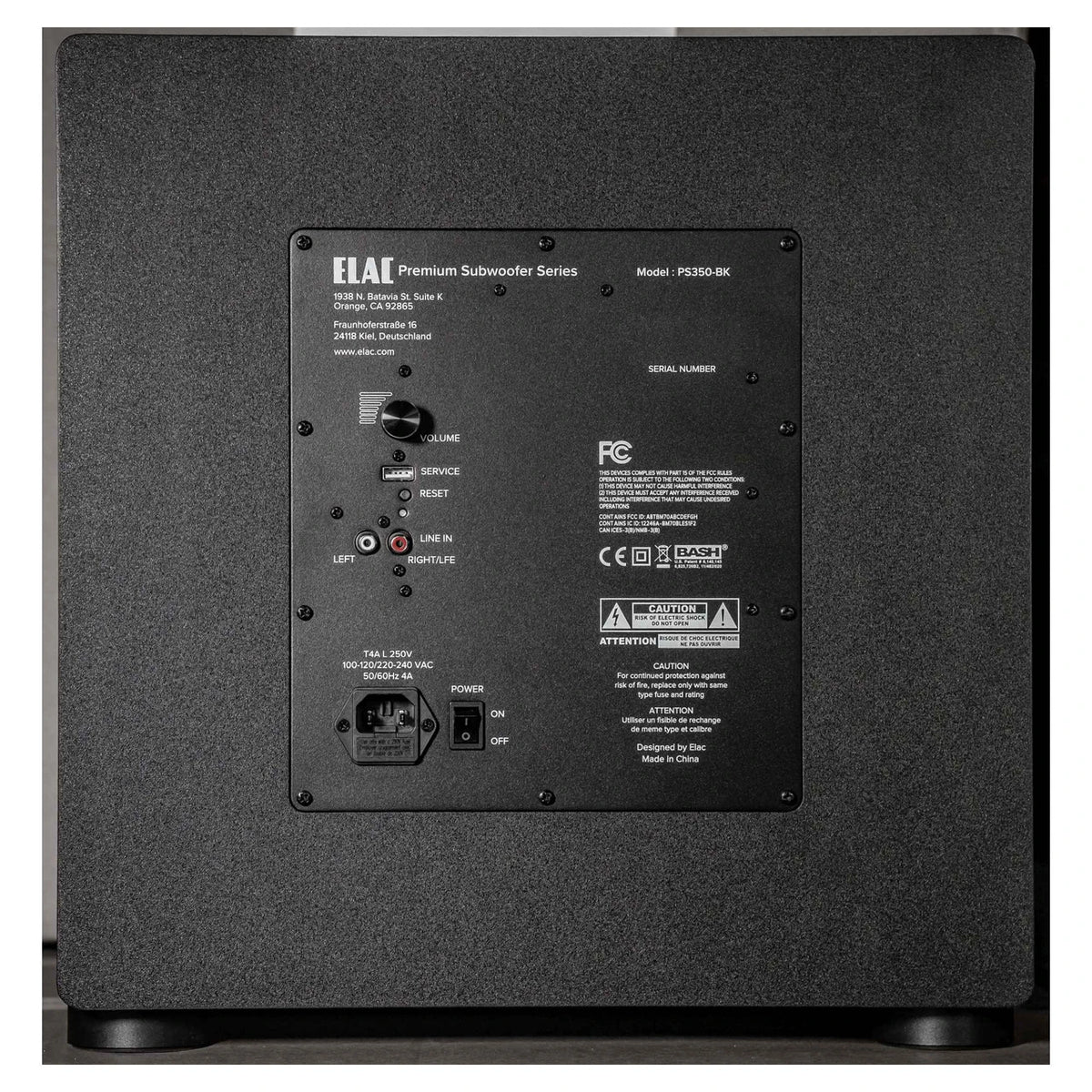 Elac Varro PS350 Premium Powered Subwoofer - Black Vinyl