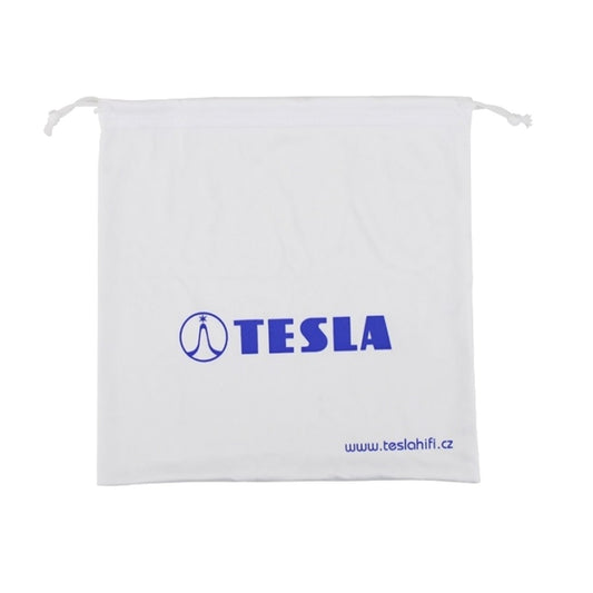TESLA White Drawstring Bag L