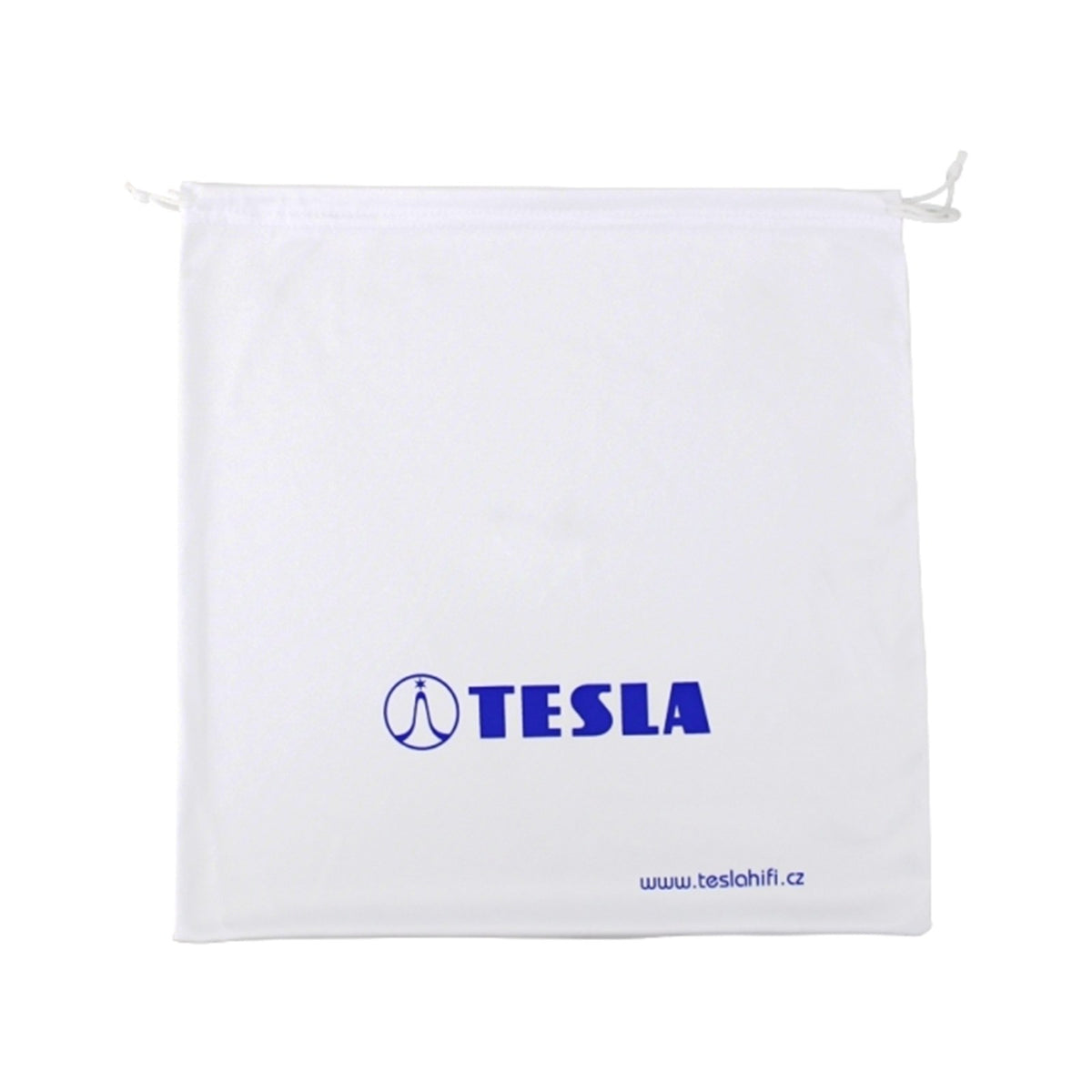 TESLA White Drawstring Bag L