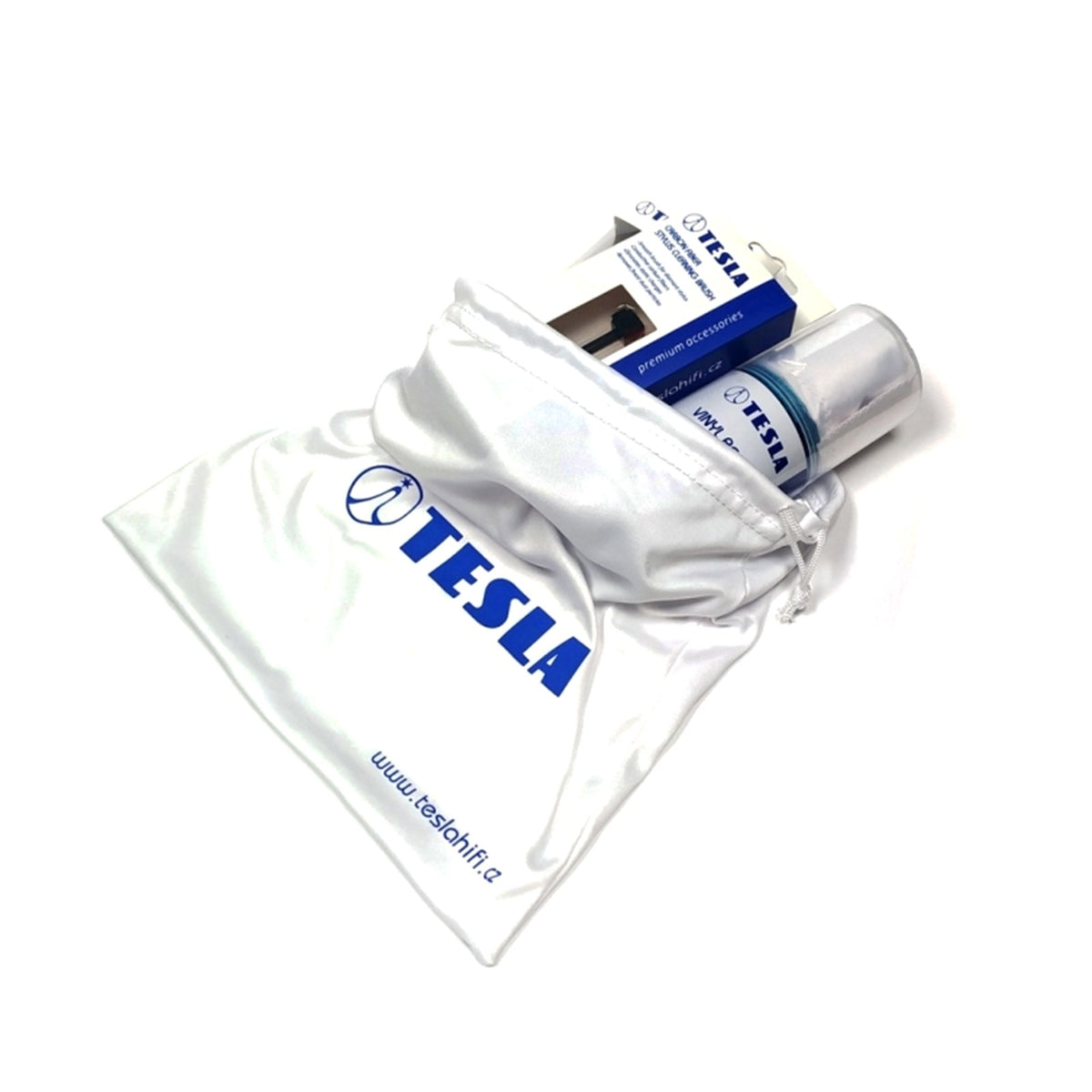 TESLA White Drawstring Bag M