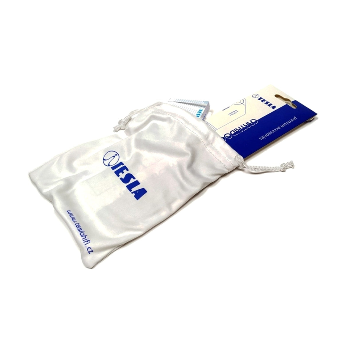 TESLA White Drawstring Bag S