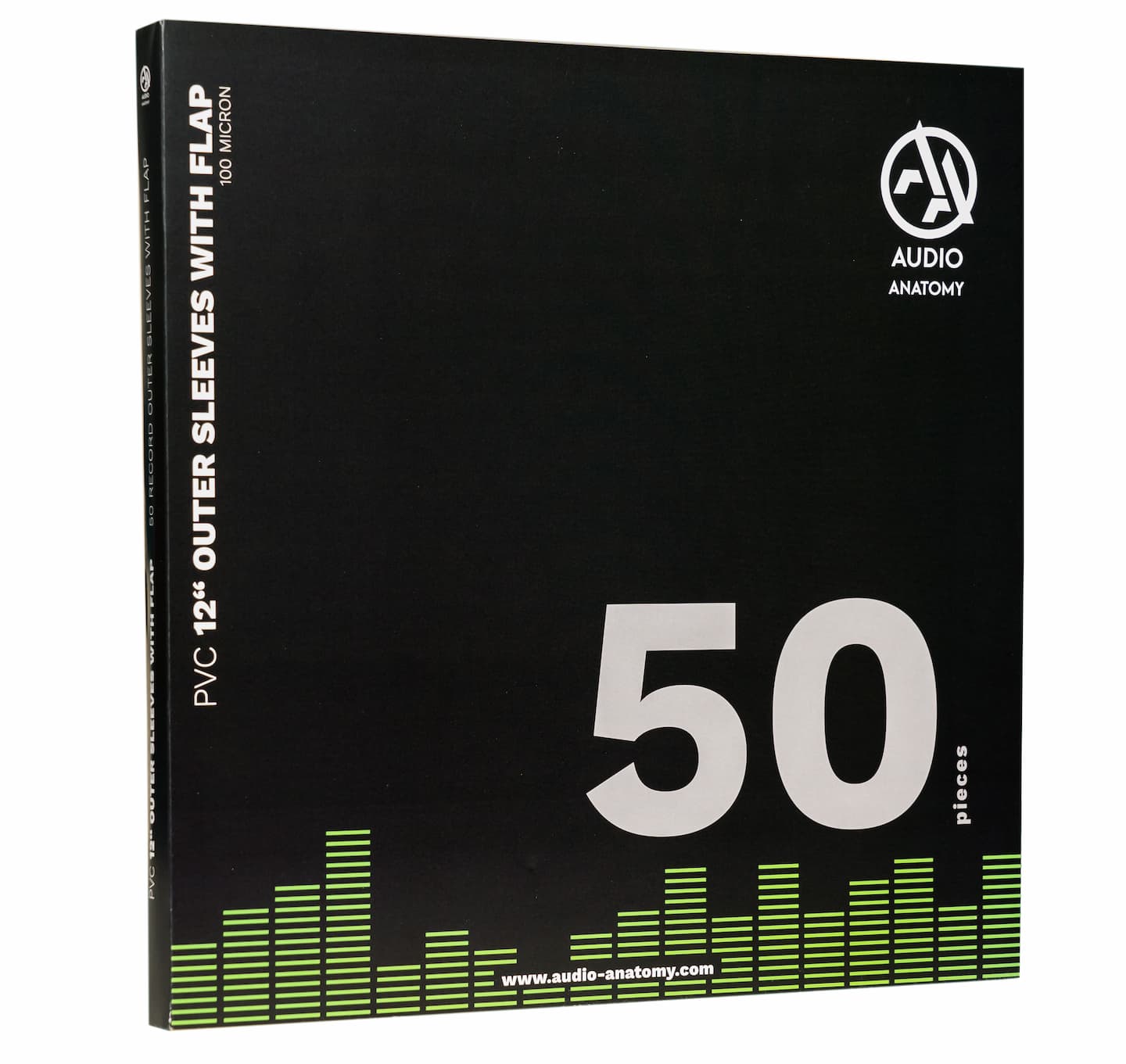 Audio Anatomy Vinyl Outer PVC Sleeves with Flap 12 Inch - 50 Pack