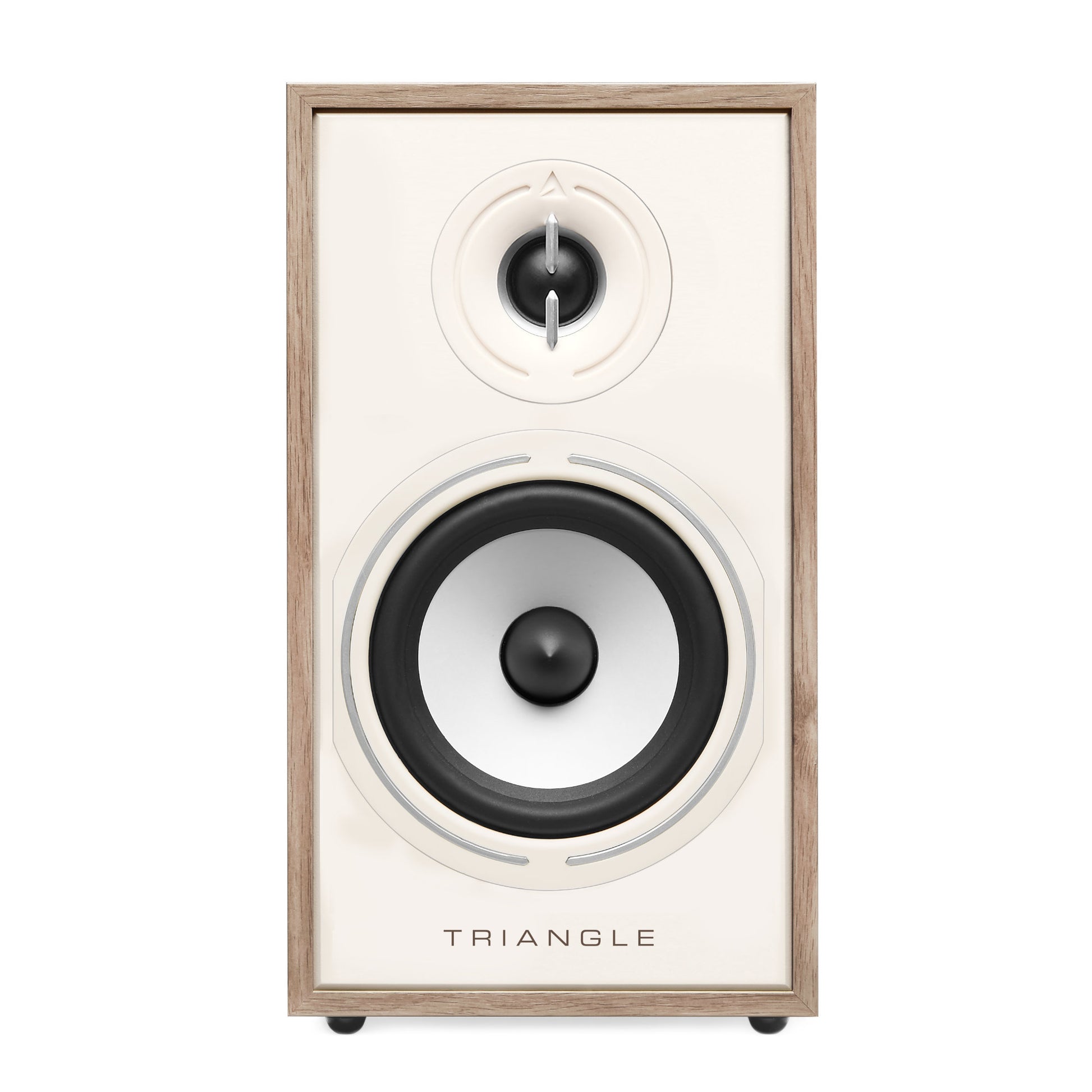 Triangle Borea BR02 Light Oak speaker front view, grille off
