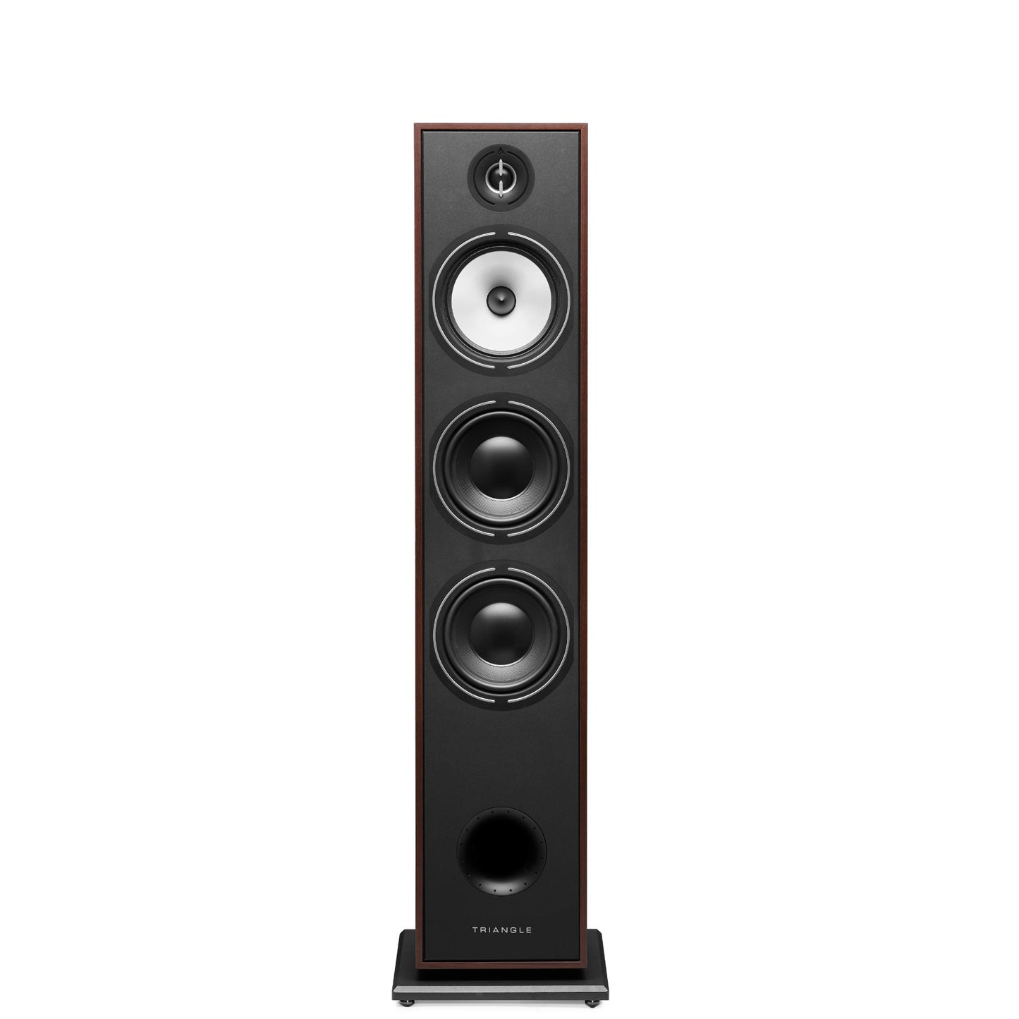 Triangle Borea BR08 Walnut floorstanding speaker, front view