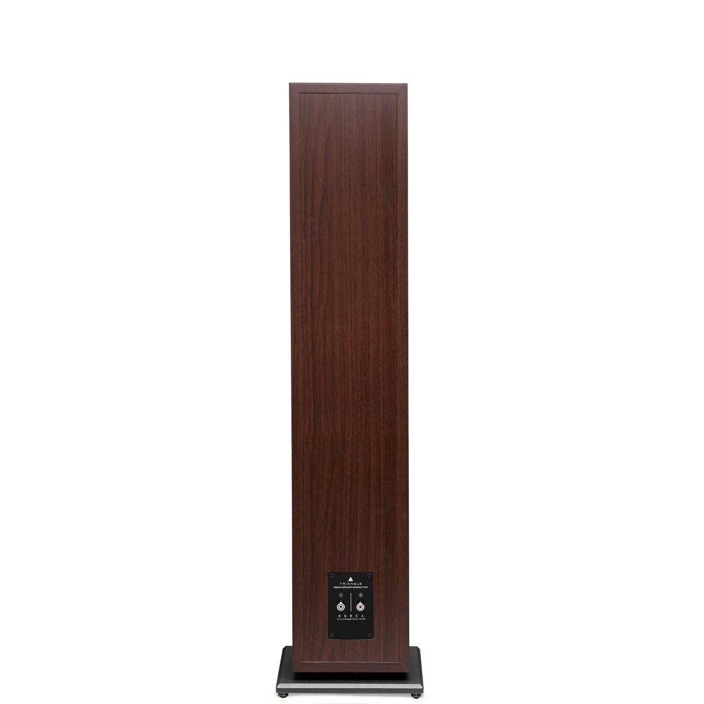 Triangle Borea BR08 Walnut floorstanding speaker, rear view showing speaker terminals