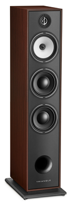 Triangle Borea BR08 Walnut floorstanding speaker, front view