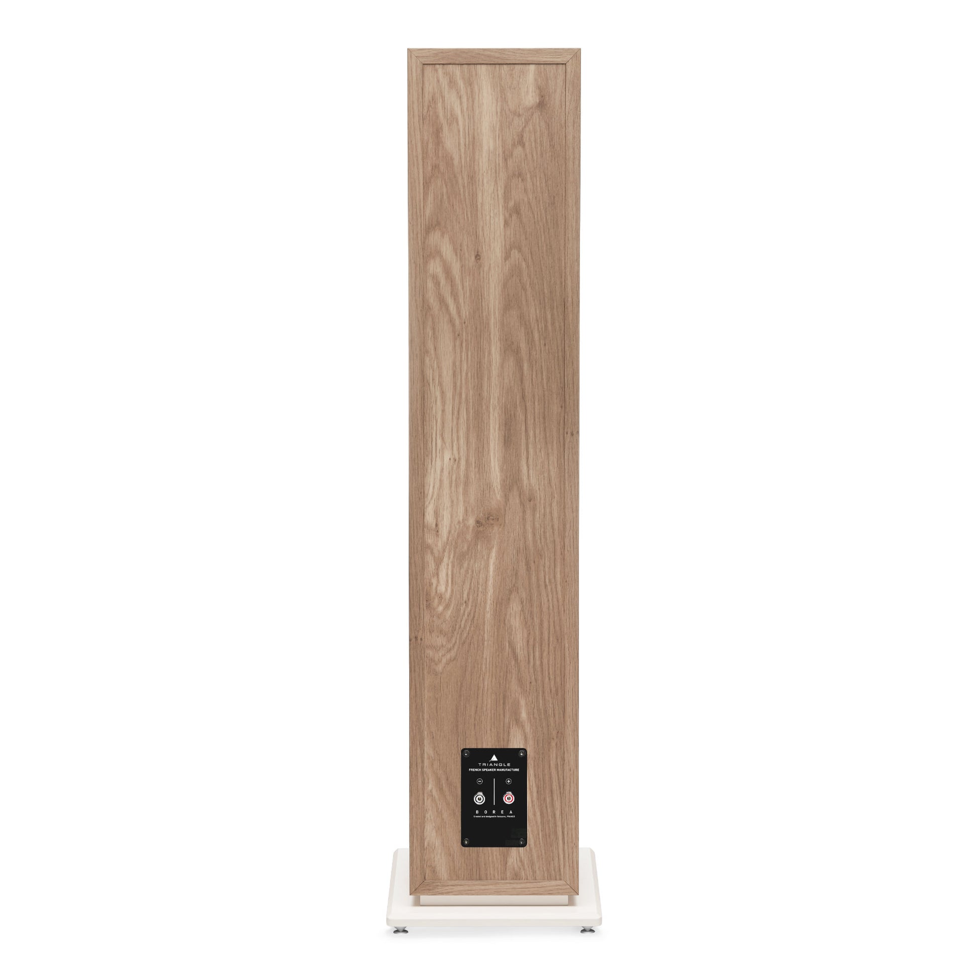 Triangle Borea BR08 Light Oak floorstanding speaker, rear view showing speaker terminals